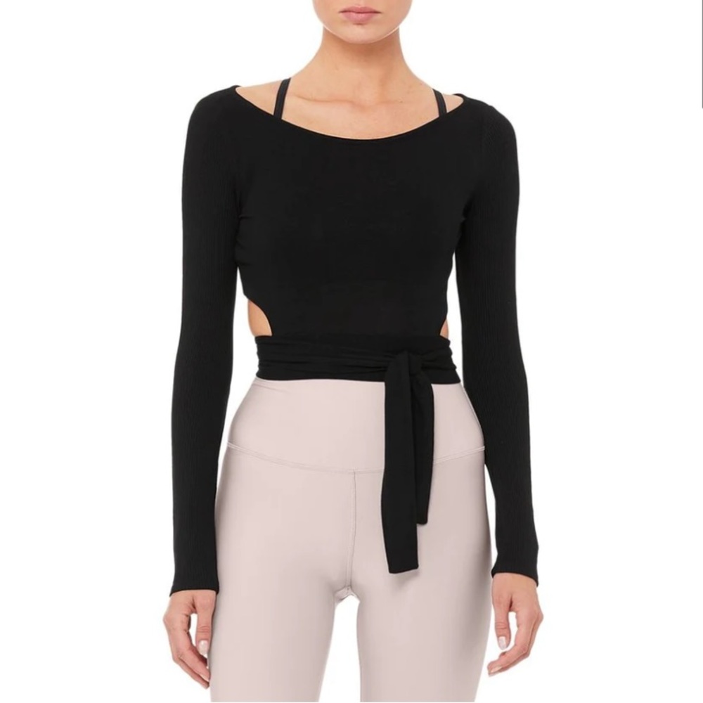 Alo Yoga Barre Long Sleeve Wrap Top